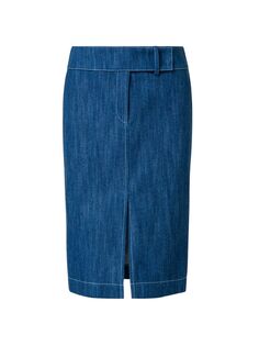 Джинсовая юбка-миди с поясом на талии Akris punto, синий
