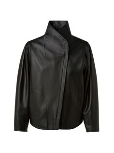 Байкерская куртка из перфорированной кожи Akris punto, черный