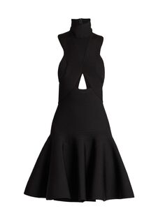 Мини-платье с круглым вырезом Alaïa, черный