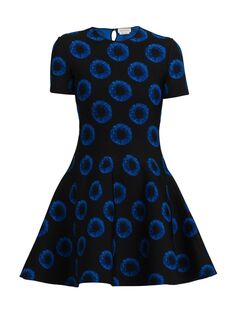 Жаккардовое мини-платье Iris Alexander McQueen, черный