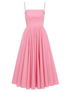 Платье-миди из поплина со сборками Alexander McQueen, розовый
