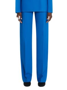 Шерстяные брюки прямого кроя Alexander McQueen, синий