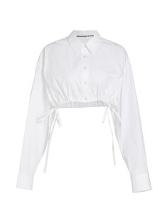 Укороченная рубашка на шнурке alexanderwang.t, белый