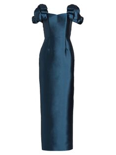 Платье-футляр Chloe из смесовой шерсти и шелка Alexia María, синий