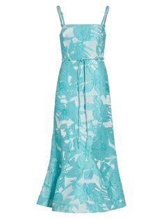 Платье миди Delphine с цветочным узором Alexis, синий