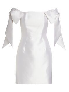 Мини-платье Isabella из смесовой шерсти и шелка Alexia María, белый