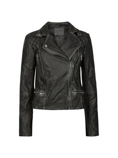 Кожаная байкерская куртка карго AllSaints, черный