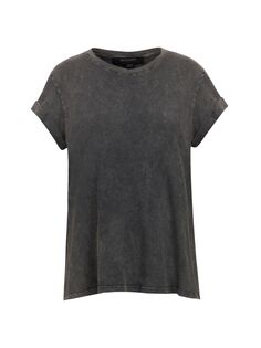 Хлопковая футболка Анна AllSaints, черный