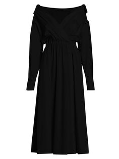 Платье миди с открытыми плечами Lyddy Altuzarra, черный
