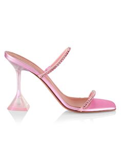 Украшенные сандалии Gilda Glass Slipper Amina Muaddi, розовый