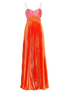 Атласное плиссированное платье Elodie с цветными блоками AMUR