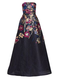 Платье трапециевидной формы без бретелек Amsale, разноцветный