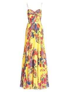 Плиссированное платье Dawson с цветочным принтом AMUR, желтый