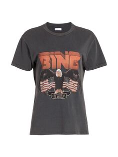 Винтажная футболка с логотипом ANINE BING, черный