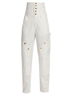 Джинсовые брюки Oraca с завышенной талией и корсетом anOnlyChild, белый