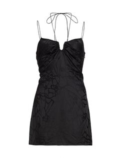 Шелковое мини-платье Papillon ANINE BING, черный