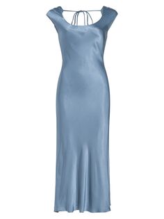 Атласное платье Makena с косым вырезом ASTR The Label, синий