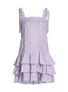 Плиссированное мини-платье Virginia в горошек Atelier 17.56, сиреневый