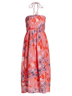Платье миди с цветочным принтом Caterina и воротником-стойкой Atelier 17.56, розовый