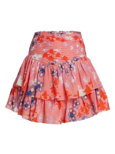 Мини-юбка Syra с оборками и цветочным принтом Atelier 17.56, розовый
