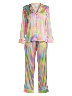 Радужный длинный пижамный комплект Averie Sleep, разноцветный