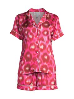Короткая пижама с леопардовым принтом Linda из двух предметов Into The Wild Linda Averie Sleep, розовый