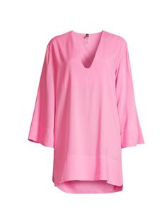 Мини-платье с расклешенными рукавами Aurum, розовый