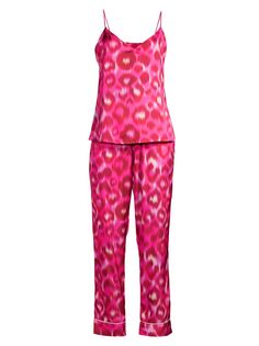 Длинная пижама с леопардовым принтом Into The Wild Linda Averie Sleep, розовый