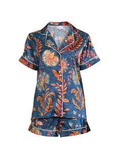 Короткая пижама с узором пейсли Averie Sleep, разноцветный