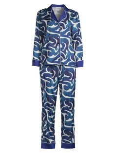 Пижамный комплект из двух предметов с принтом Хаму Averie Sleep, синий