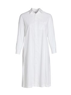 Хлопковое платье-рубашка с длинными рукавами BAACAL, Plus Size, белый