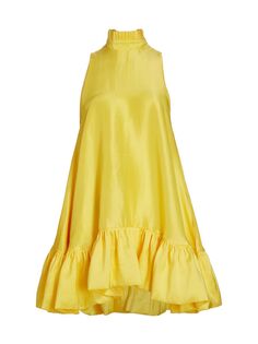 Мини-платье Alcott из шелковой трапеции Azeeza