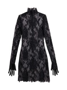 Платье-перчатка с логотипом по всей поверхности Balenciaga, черный