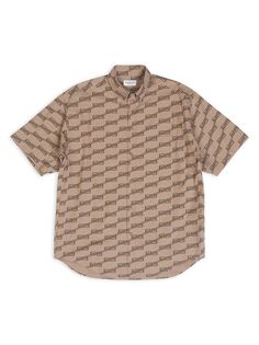 Рубашка с коротким рукавом BB Monogram, большой крой Balenciaga, бежевый