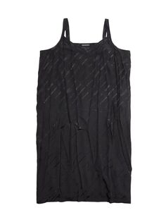 Свободное платье-комбинация Logomania All Over Size Balenciaga, черный