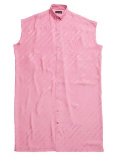 Платье Logomania со сплошным необработанным вырезом Balenciaga, розовый