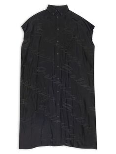 Платье с необработанным вырезом Balenciaga, черный