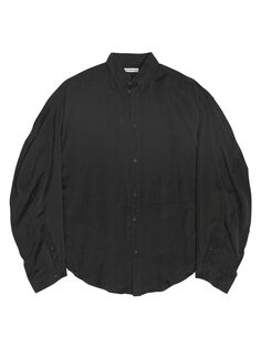 Рубашка с перекрученными рукавами Balenciaga, черный