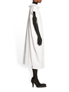 Платье с отложным воротником Balenciaga, белый