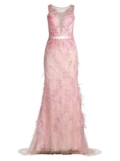 Платье без рукавов с перьями Illusion Burnout Basix, розовый