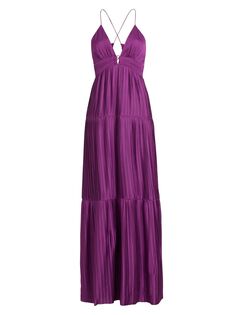 Плиссированное атласное платье макси Wasta BA&amp;SH, фиолетовый Ba&Sh
