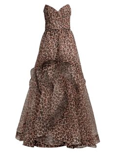Леопардовое платье с оборками Basix, животный принт