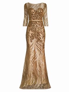 Металлическое платье Basix, золотой