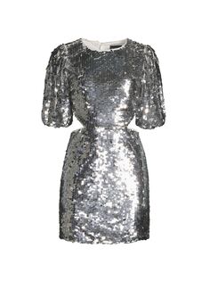 Мини-платье Vivienne с вырезами и пайетками Bardot, серебряный