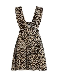 Плиссированное платье-фартук с леопардовым принтом BATSHEVA