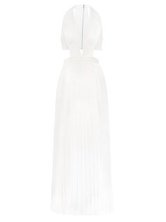 Платье с вырезом халтер BCBGMAXAZRIA, белый