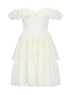 Корсетное мини-платье с открытыми плечами BCBGMAXAZRIA