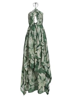 Платье макси Luu с вырезом халтер и принтом Beatriz Camacho, зеленый