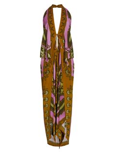 Шелковое платье миди с цветочным принтом Alyss Beatriz Camacho, зеленый