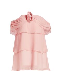 Мини-платье Henry из шифона с розеткой BERNADETTE, розовый